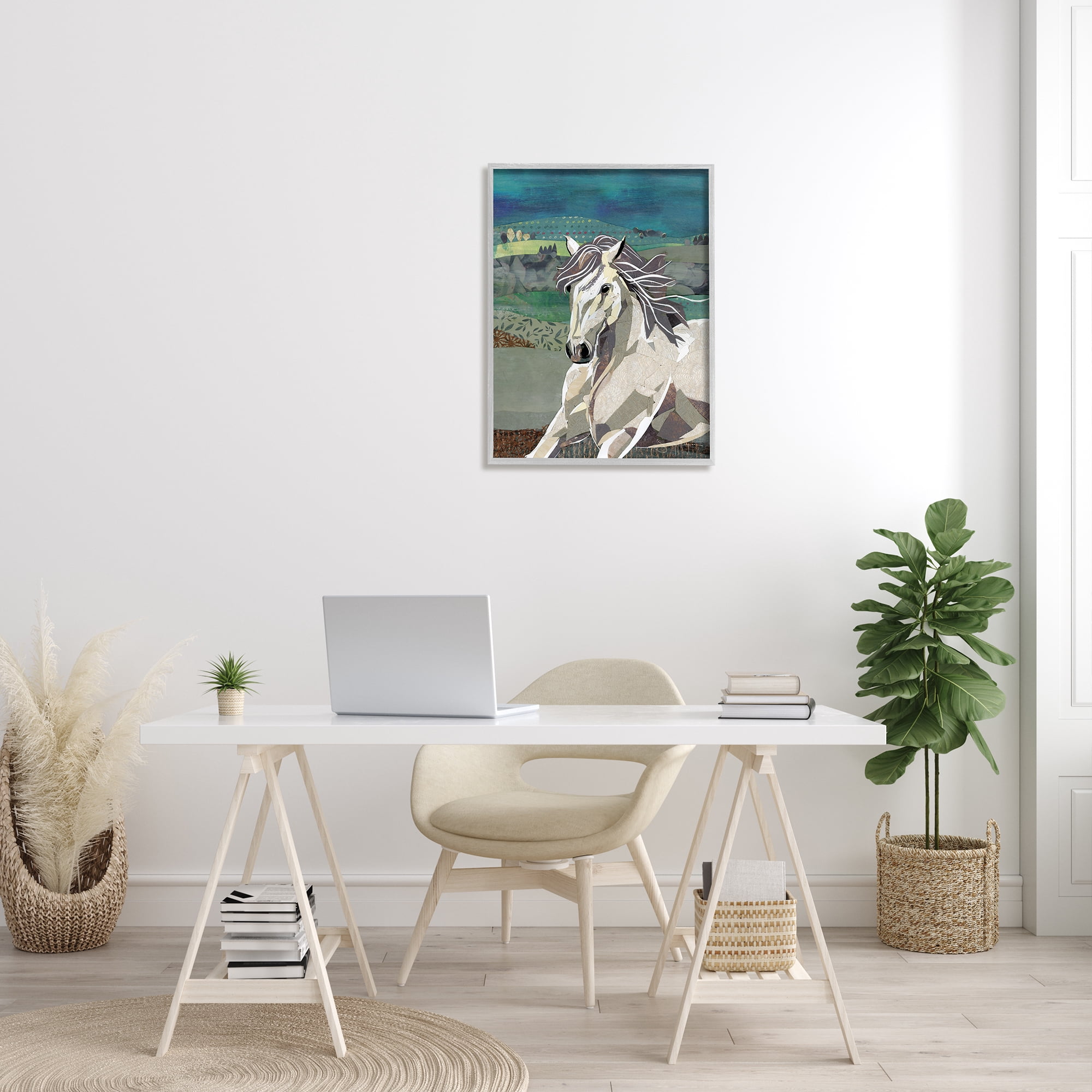 Stupell Industries Horse Geometric Shape Collage Wild Animal Running, 24 x 30, Designed by Jenny McGee