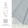 thumbnail image 5 of Noble Linens Herringbone Throw Blanket, Dusk Blue, Standard Throw, 5 of 6