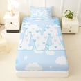 thumbnail image 3 of Feelyou Cute Rainbow Love Heart Twin Sheet Sets for Boys Girls, Lovely Star Moon Bedding, Blue, 3pcs, 3 of 5