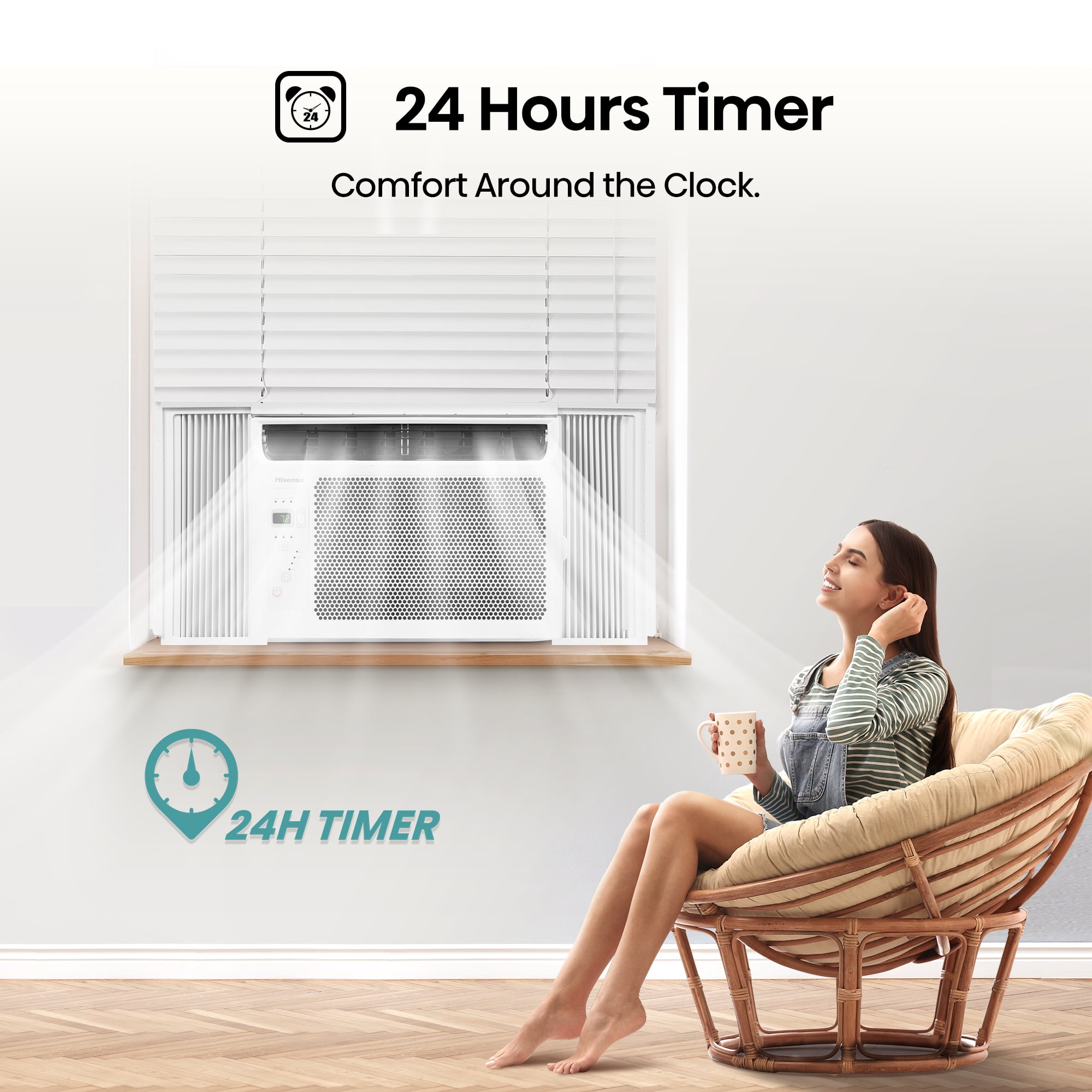 Hisense 6000 Btu 115 V 250 Sq ft Window-Mount Air Conditioners, White