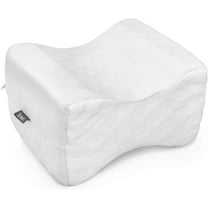 DMI Contoured Memory Foam Knee Wedge Pillow for Sleeping, Sciatica Pain Relief, Hip & Back Pain, Leg Pillow for Side Sleepers, Bed Positioner, White