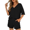 thumbnail image 2 of Shine Up Womens 2 Piece Sets Casual Short Sleeve Tops and Shorts Outfits Summer Lounge Set, 2 of 3