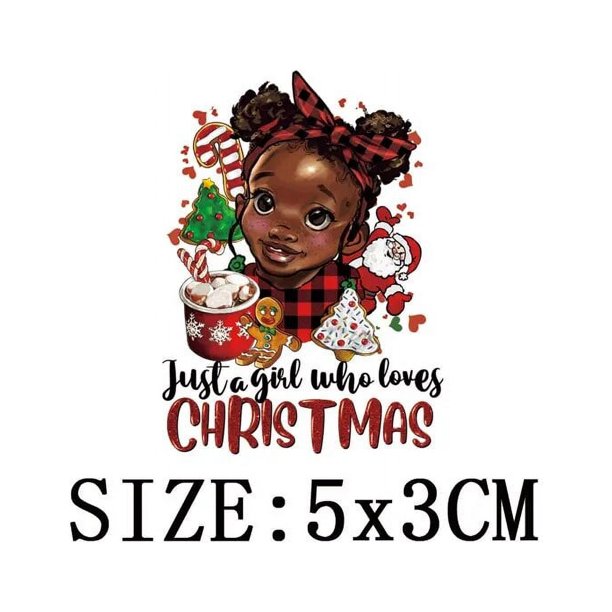 Parches para planchar en la ropa, pegatina de transferencia térmica lavable de nivel A, decoración de ropa, hermosa Navidad, niña y niño