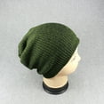 thumbnail image 3 of Leaveforme Men Beanie Hat Solid Color Striped Autumn Winter Brimless Knitting Cap for Outdoor, 3 of 8