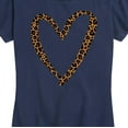 thumbnail image 3 of Instant Message - Leopard Print Heart Outline - Women's Short Sleeve Graphic T-Shirt, 3 of 5