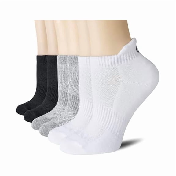 Eryueer 6 Pairs Ankle Athletic Running Socks Low Cut Sports Tab Socks for Men and Women