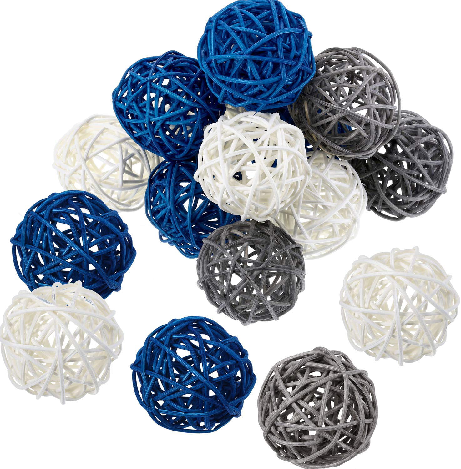 4 Colors Hamnor Wicker Rattan Balls 32 Pcs Decorative Orbs Natural Spheres Vase Fillers for Home Wedding Party Baby Shower Christmas Decorative Crafts 