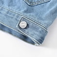 thumbnail image 4 of Womens Jackets Winter, Hoodless Frayed Button-Down Denim Jacket, 4 of 8