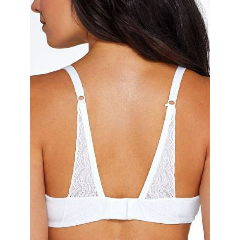 Women's Warner's RF2691A Cloud 9 Underwire Bra with Lace Back (White 34D)