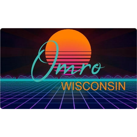 

Omro Wisconsin 4 X 2.25-Inch Fridge Magnet Retro Neon Design