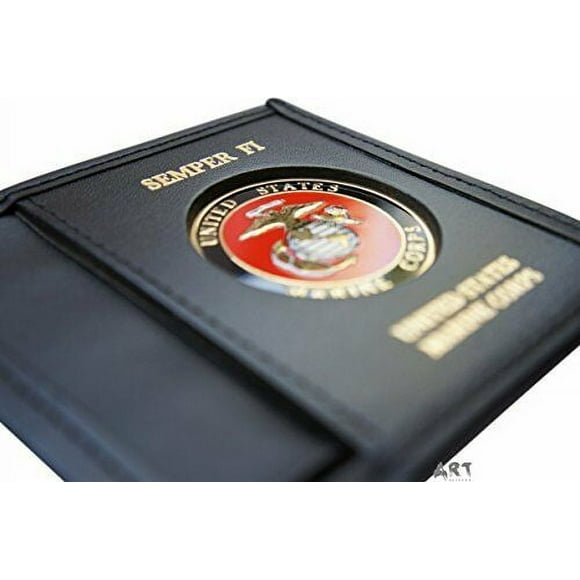 Marine Corps Unisex Wallets, Officially Licensed United States Military Genuine Leather
