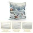 thumbnail image 4 of JEUXUS Soft and Durable Short Plush Pillowcase Deer Watercolor Wild Animal Snow Forest Rustic Farmhouse Winter Cabin White, 4 of 5