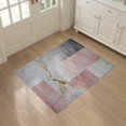 thumbnail image 3 of ODIKA 3'x5' Washable Area Rug Non-Slip, Flatweave, Easy Care Pink Abstract Interlocking Watercolor Block Brushstroke Splash for Hallway, Laundry Room, 3 of 7