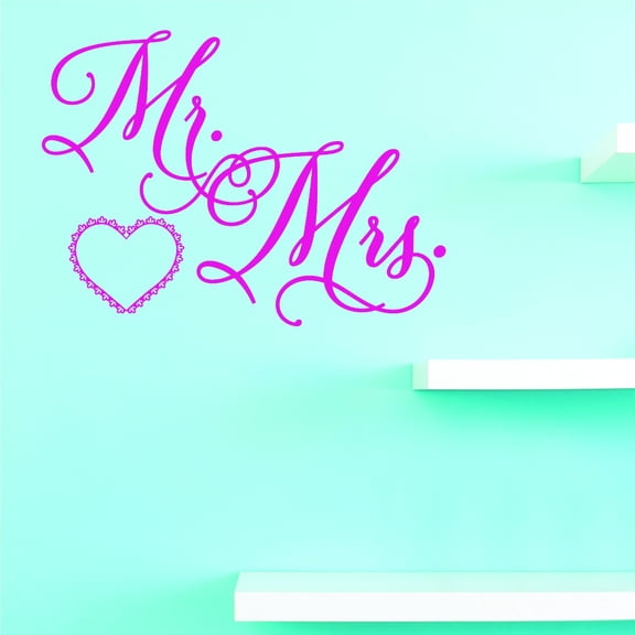 Vinyl Wall Decal Sticker : Mr. & Mrs. Home Decor Picture Art 12 x 12 Inches