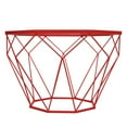 thumbnail image 4 of LeisureMod Malibu Modern Octagon Glass Top Coffee Table with Geometric Base (Red), 4 of 8