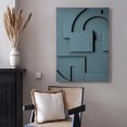 3D Nordic Geometric Abstract Canvas Painting with Minimalist Lines