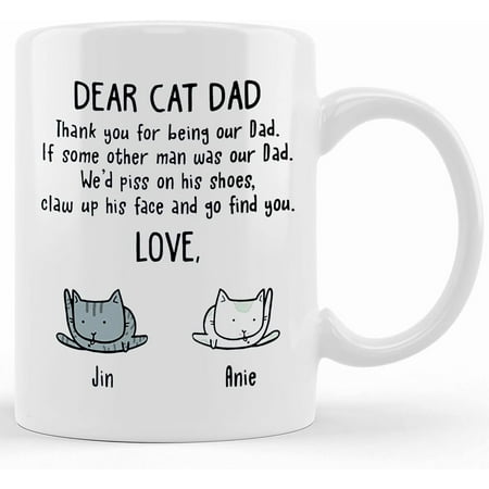 

Cat Lover Gifts Cat Dad Gift For Fathers Day Cat Owner Coffee Mug Custom Name Mug Funny Cat Lover Mug Pet Mug Ceramic Novelty Coffee Mug Tea Cup Gift Present For Bir