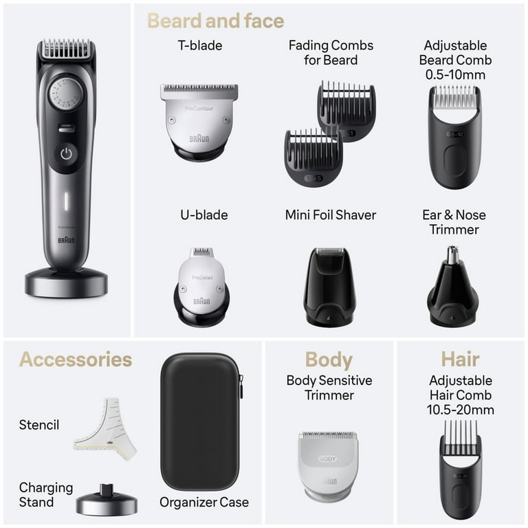 Braun Series 7 7440, 12-in-1 Electric Body Groomer & Precision