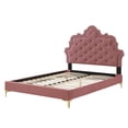 thumbnail image 3 of Tufted Platform Bed Frame, Twin Size, Velvet, Pink, Modern Contemporary Urban Design, Bedroom Master Guest Suite, 3 of 10