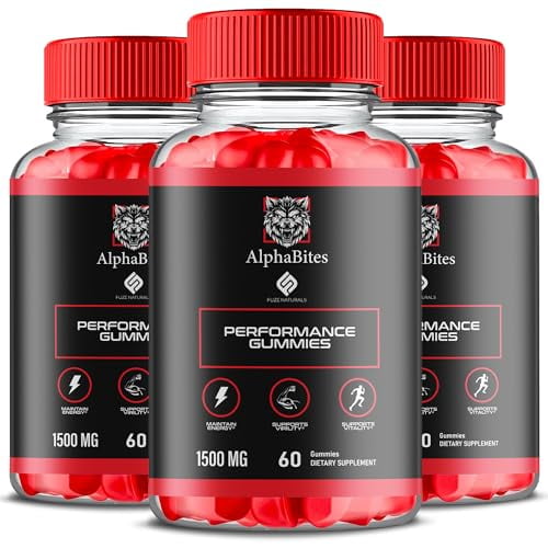 (3 Pack) Alpha Bites Gummies, Alpha Bites Advanced Strength Daily High Drive and Overall Healthy Lifestyle Support Supplement Gummy, AlphaBites Natural Health Support Supplement Formula (180 Gummies)