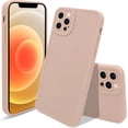 thumbnail image 1 of Compatible with iPhone 12 Pro Case,Ultra Slim Case Liquid Silicone Cover for iPhone 12 Pro (6.1 inch), with Full Body Protection Anti-Scratch Shockproof Bumper, Orange Pink, 1 of 5