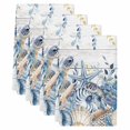 thumbnail image 2 of Blue Turtle Coastal Kitchen Towels Set of 4,Beach Coral Nautical Starfish Sea Eucalyptus Retro Absorbent Dish Towels for Kitchen,Microfiber Hand Towel,Quick Drying Tea Towel for Cleaning Dishcloths, 2 of 7