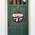 thumbnail image 4 of Qocolhg 4th of July Patriotic Welcome Sign 3D Wooden Hanging Sign Stars and Stripes Door Wall Decorations for Independence Day Memorial Day Wreaths Home Coffee Shop Bakery Farmhouse Window, 4 of 6