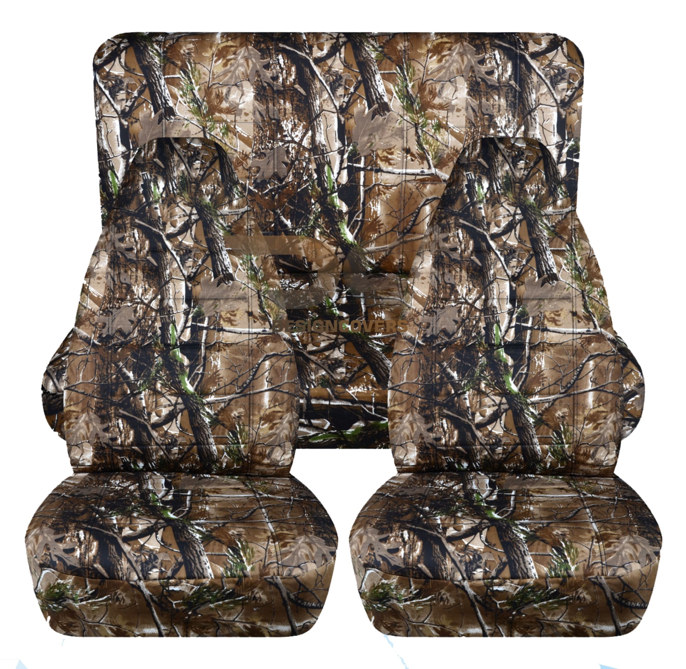 T196-Designcovers Compatible with 1987-1995 Jeep Wrangler YJ Camo 2door Seat  Covers: Woods Camouflage - Full Set Front & Rear 