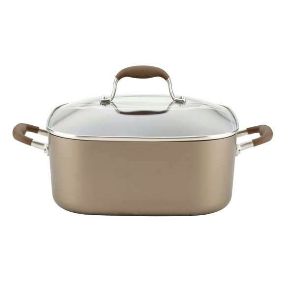 Anolon Advanced Umber Hard-Anodized Non-stick 7-Quart Covered Square Dutch Oven, Light Brown