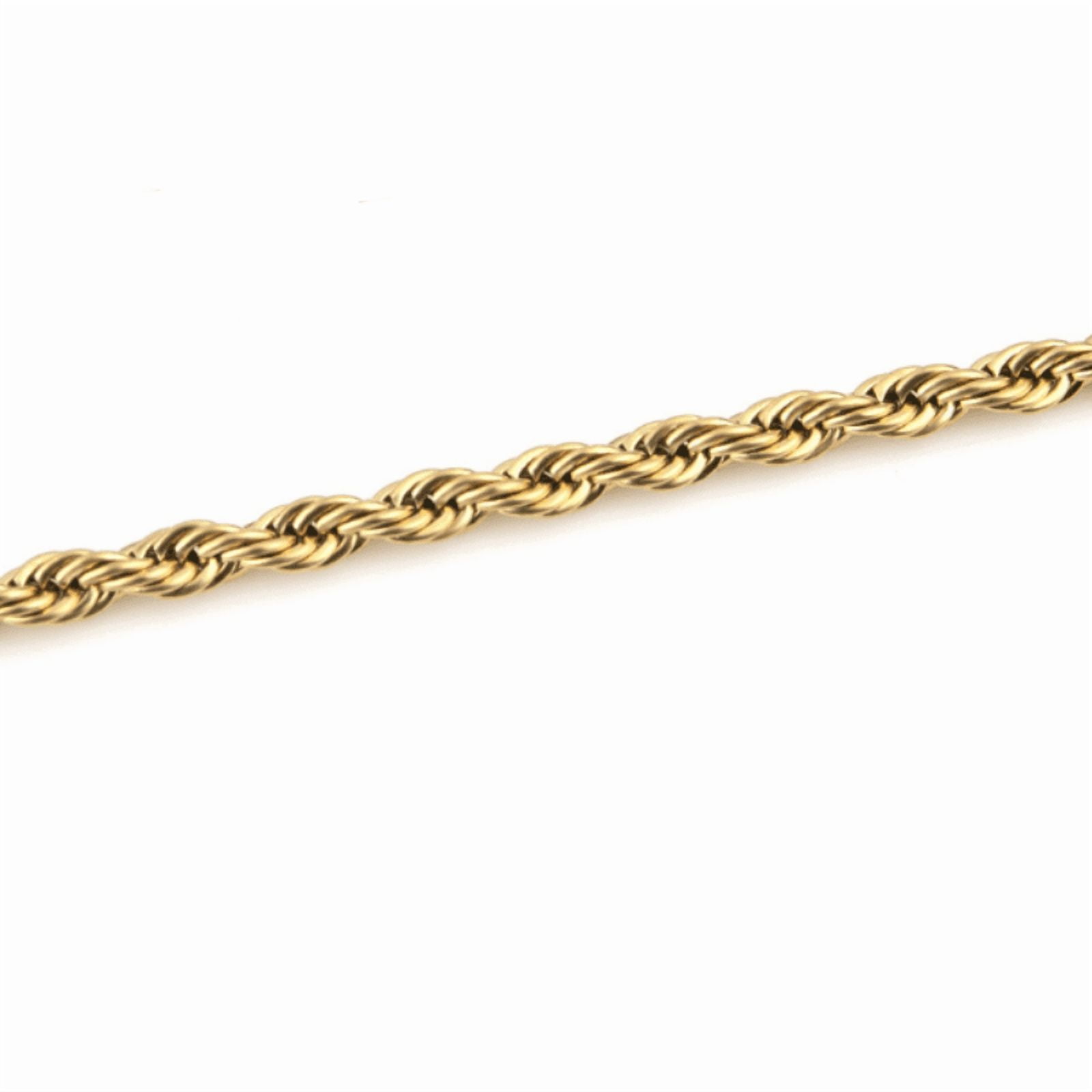14K Yellow Gold Solid Rope Chain Necklace Diamond Cut Real Men Women Jewelry| 5.0 mm | 24 Inches | MADE IN ITALY
