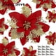 thumbnail image 3 of Flores navideñas con purpurina plateada, adornos de flores artificiales para árbol de Navidad plateado, decoración navideña para el hogar, fiesta de Año Nuevo, 3 of 5