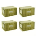 thumbnail image 2 of 44L Green Storage Bins with Lids, Stackable Collapsible Totes, Wheels for Garage, Camping, Outdoor Organization. 18.5"x13.19"x11.02" Durable Storage Box., 2 of 9