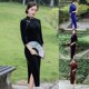 thumbnail image 5 of ALSLIAO Nuevo y lujoso vestido largo de terciopelo para mujer, cheongsam chino ajustado, qipao azul real L, 5 of 8