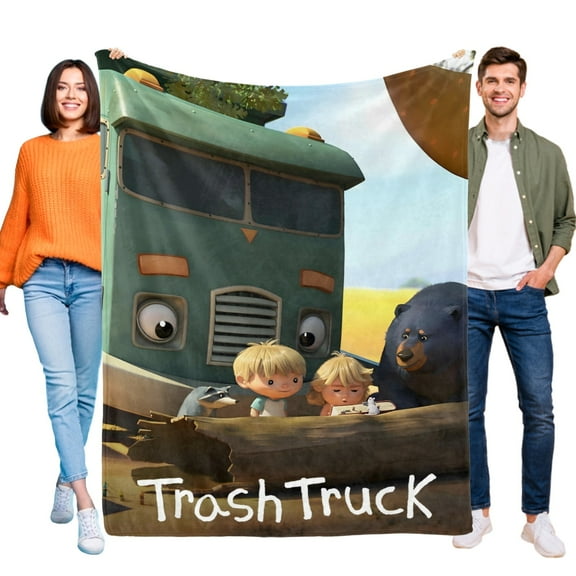 Trash Truck-Anti-Pilling Flannel Blanket Soft Lightweight Plush Fuzzy Cozy Luxury Blanket for Home and Kitchen Use – Perfect for Kids and Adults30"X40"