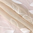 thumbnail image 4 of Sheer Tier Curtains, Floral Embroidered Linen Textured Kitchen Tiers, Length Leaves Bathroom Small Half Window Treatment, Rod Pocket Cafe Curtains Flower Short Curtain, taupe,45"L,Set of 2, 4 of 7