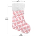 thumbnail image 2 of Coolnut 2 Pack Christmas Stockings 17.7 Inches Pink Sakura Cherry Blossom Checker Large Size Xmas Cable Stocking Gifts & Decorations for Family Holiday Xmas Party, 2 of 6