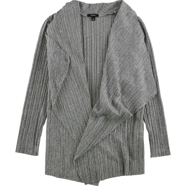 Alfani Womens Draped Cardigan Sweater, Grey, X-Large
