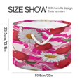 thumbnail image 2 of Round Toy Storage Basket Foldable Storage Basket for Home Decor Laundry Basket20" x 14" Cherries and Daisies, 2 of 6