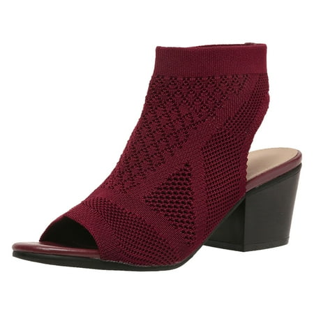 

PMUYBHF Female Womens Sandals Size 10 Dressy Women Shoes Thick Heeled Sandals Fashionable Open Toed Fish Mouth Sandals 38 Red