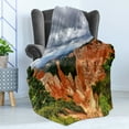thumbnail image 4 of America Soft Flannel Fleece Throw Blanket, Agua Canyon in Bryce National Park Natural View Trees and Rocks, Cozy Plush for Indoor and Outdoor Use, 60" x 80", Purpleblue Pale Cinnamon, by Ambesonne, 4 of 5