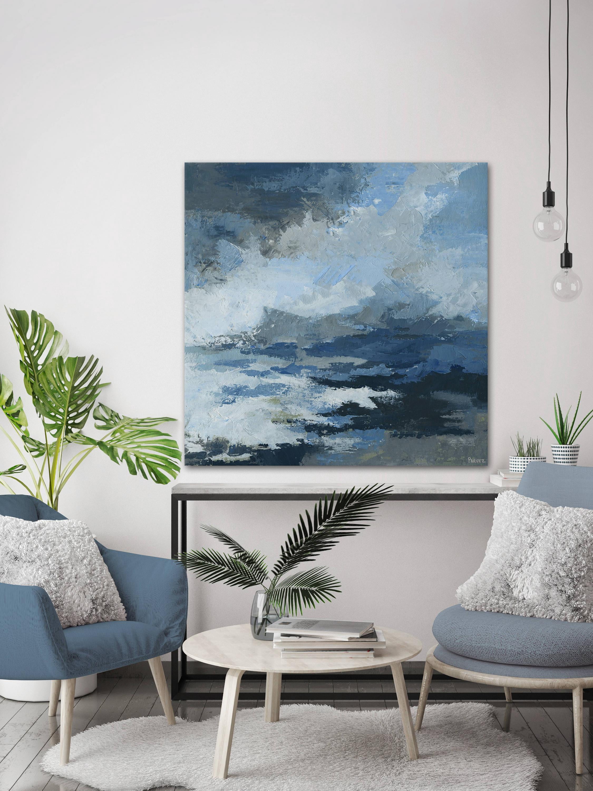 Parvez Taj "Camouflage Waves" Painting Print on Wrapped Canvas