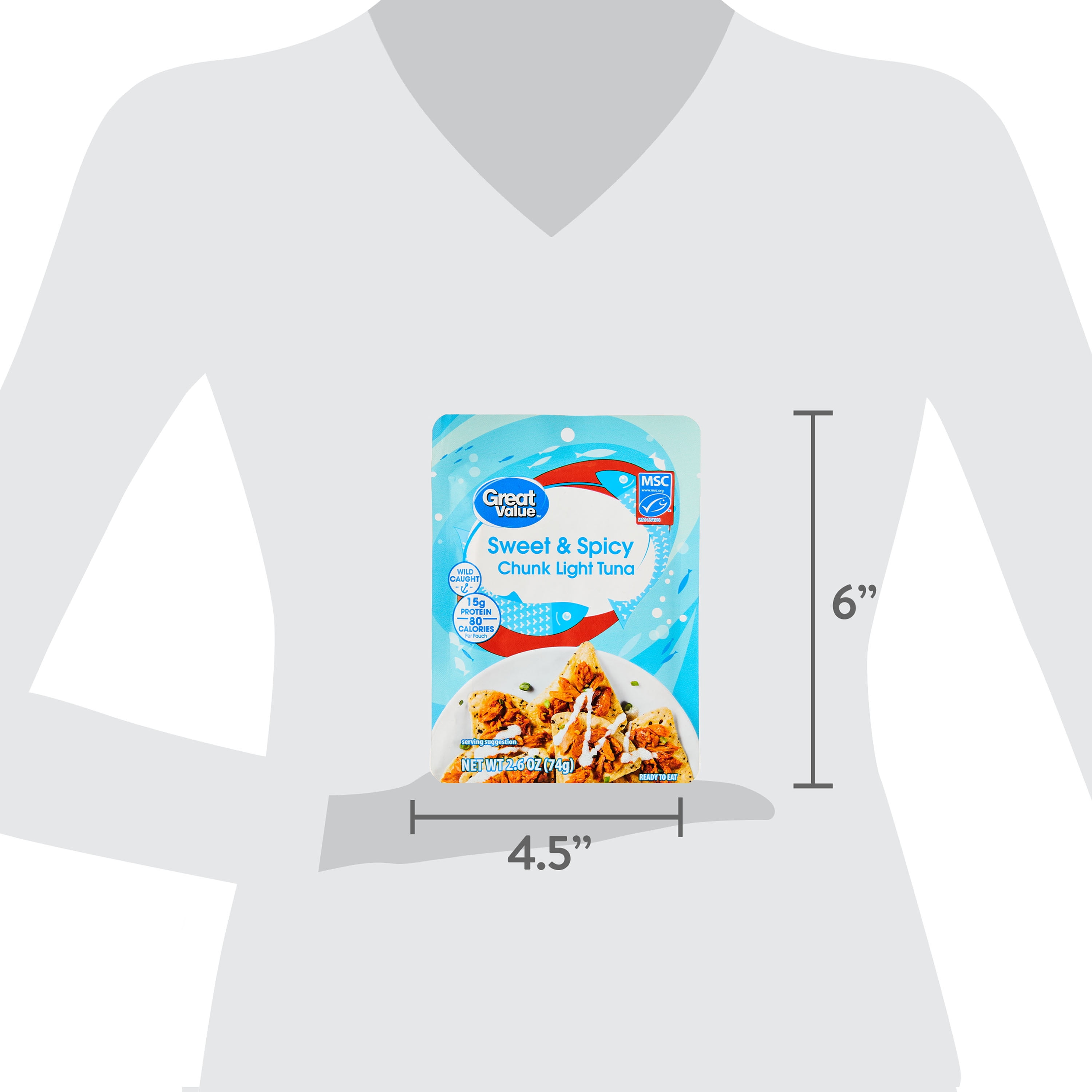 Great Value Premium Sweet & Spicy Chunk Light Tuna, 2.6 oz Pouch