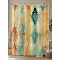 thumbnail image 4 of Shower Curtains Bohemian Style Bath Curtain Watercolor Art Waterproof Bathroom Shower Curtain Set with Hooks Decoration 36 x 72 Inches, 4 of 7