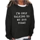 thumbnail image 2 of Puntoco mujeres de gran tamaño texto divertido letra impresa cuello redondo manga larga suelta solo sudadera tops pulóver blusa Puntoco Puntoco-2413, 2 of 3