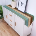 thumbnail image 4 of Chemin de Table Rustique Sarcelle-Coton Lin-Petit 14 x 72 Pouces Foulards de Commode, Chemin de Table Style Ferme pour Cuisine Café/salle à Manger/canapé/table d'Appoint Chambre Maison Salon, Foulards Déco pour Souper des Fêtes, 4 of 5