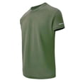 thumbnail image 2 of LEKWK Mens Athletic T Shirt Reflective Sleeve Crewneck Lightweight Tops Short Sleeve Breathable Quick Dry Tees Detail Gym Running Training Tees Green M, 2 of 5