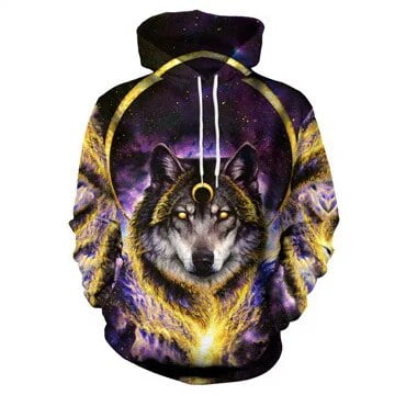 Sudadera con capucha con estampado 3D de calavera para hombre y mujer, jersey de lobo Premium, chándal con capucha, ropa de gran tamaño, Otoño e Invierno