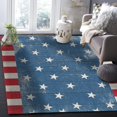 thumbnail image 2 of Vintage Blue Imitation Floor Red and White Striped Area Rug, Pentagram Indoor Non-Slip Rugs, Machine Washable Breathable Durable Carpet for Front Entrance Floor Decor 5x7ft, 2 of 6