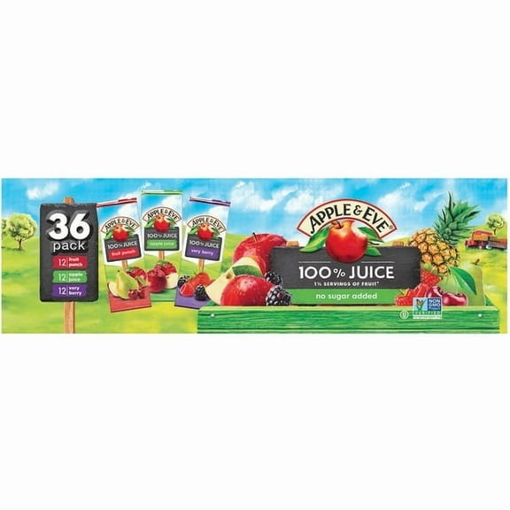 Apple & Eve 100% Juice Variety Pack, 6.75 fl oz Boxes, 36 Count