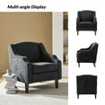 thumbnail image 5 of Wooden Upholstery Armchair Lounge Sofa Club Accent Chair Nailhead Trim Side Chair Living Room Bedroom Charcoal, 5 of 6